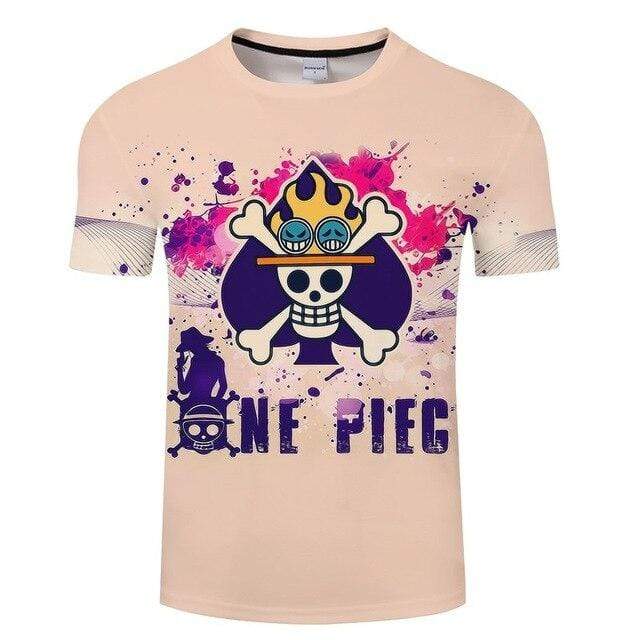 T-Shirt One Piece Logo De Ace L'homme Feu 5XL