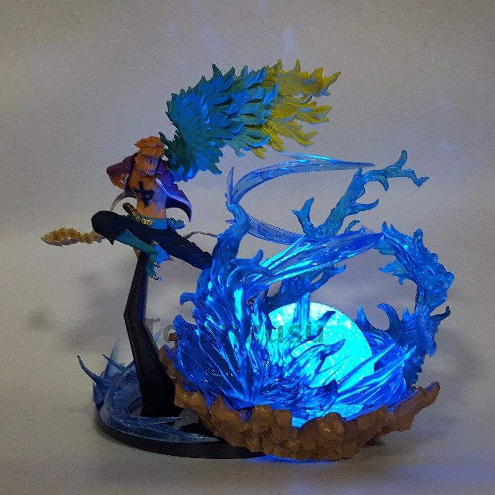 Figurine One Piece Marco Aux Flammes Bleu
