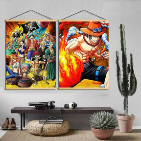 Poster One Piece Ace Et Son Poing En Flamme