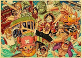 Poster One Piece Les Vacances De l'Équipage du Chapeau de Paille 35X50 cm