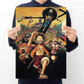 Poster Vintage One Piece La Fuite Des Mugiwara 21X30cm