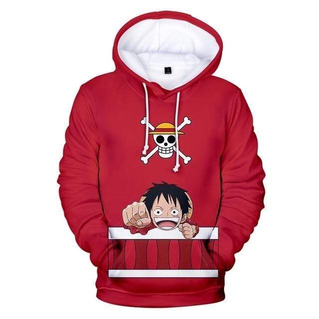 Sweatshirt One Piece Kawaii Monkey D Luffy 4XL