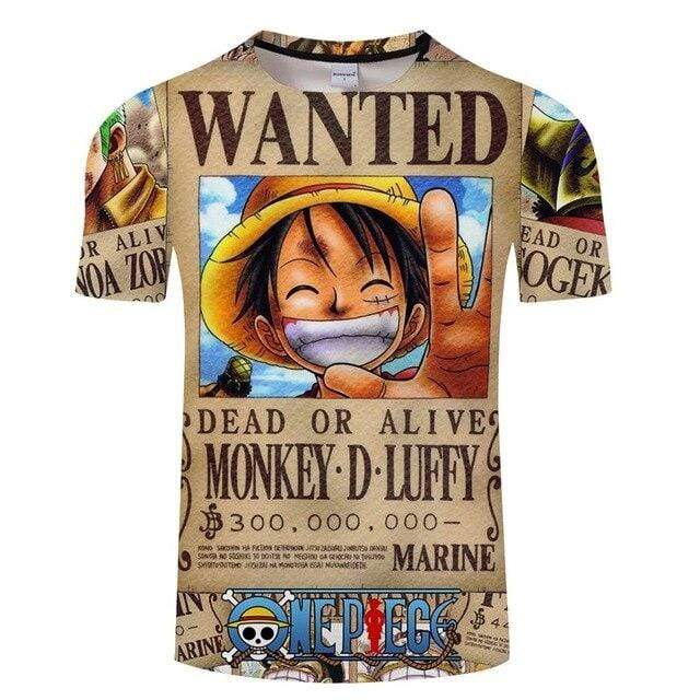 T-Shirt One Piece Avis de Recherche Luffy Wanted 5XL