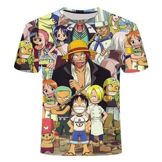 T Shirt One Piece Kawaii  Shanks Et Les Mugiwara Enfant 6XL