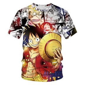 T Shirt One Piece Mugiwara No Luffy Style Manga XXL